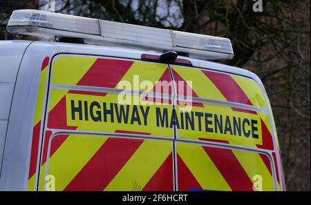 Autobahn Wartung Fahrzeug van in Großbritannien. Stockfoto