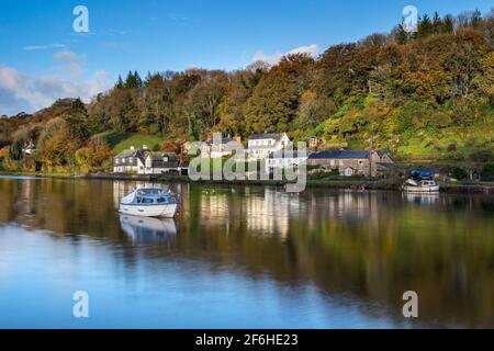 Lerryn; High Tide; Cornwall; Großbritannien Stockfoto