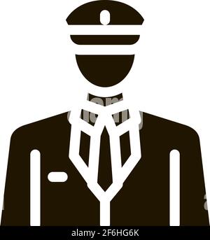 Pilot Beruf Symbol Vektor Glyphe Illustration Stock Vektor