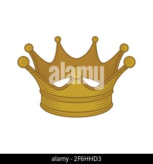 Krone. Handgezeichnete Vektorgrafik Krone. Vintage, Gravur Stil Krone Zeichnung. Teil des Sets. Stock Vektor