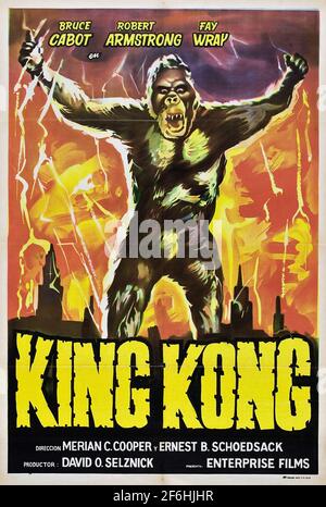 King Kong, Filmposter 1933. Mit Fay Wray, Bruce Cabot, Robert Armstrong, Frank Reicher. Abenteuer / Fantasie / Action / Romantik. Stockfoto