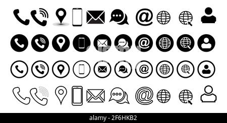 Basis-Symbolsatz. Simple Web Business Shopping Communication Vector Symbolsatz. Stock Vektor