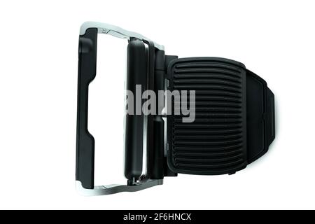 Moderne elektrische Grill isoliert auf weißem Hintergrund Stockfoto
