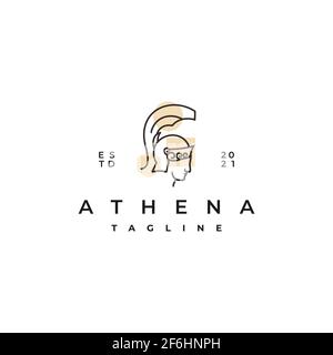 Goddess greek Athene Line Art Logo Design Vorlage. Elegant, luxuriös, Premium-Vektor Stock Vektor