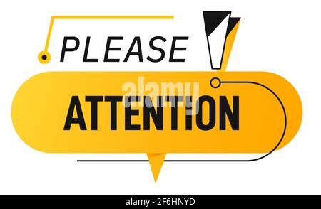Achtung bitte, Banner mit exсlamation Punkt Stock Vektor