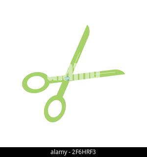 Schere. Vektor-isolierte Symboldarstellung in flacher Form. Schreibwaren Stock Vektor