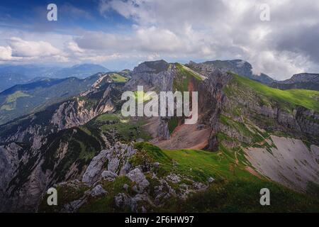 Landschaft am Achensee in Österreich. Stockfoto