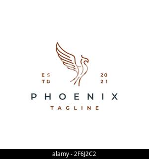 Line Art Phoenix Logo Design Vektor-Vorlage Stock Vektor