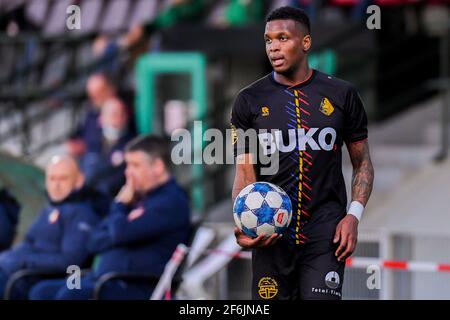 DORDRECHT, NIEDERLANDE - 29. MÄRZ: Anthony Berenstein von Telstar während des Keuken Kampioen Competitie-Matches zwischen FC Dordrecht und Telstar in Riwal Stockfoto