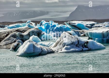 Jökulsárlón ist ein großer Gletschersee im südlichen Teil des Vatnajökull National Park, Island. Stockfoto