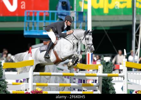 CSIO Masters Spruce Meadows, 2004, CN International, Christian Ahlmann (GER) Riding Coester Stockfoto