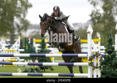 CSIO Masters, Spruce Meadows 2004, Bantrel Cup, Tani Anderson aus Kanada auf der Gallant d'Elle Stockfoto