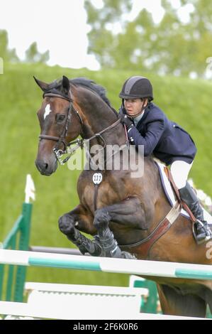 CSIO Masters Spruce Meadows 2004, Cinergy Cup, Lauren Hough (USA) auf Clasiko Stockfoto