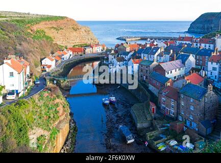 Staithes, ein historisches Fischerdorf in North Yorkshire Stockfoto