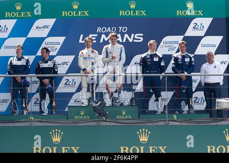 Podium, 03 GLORIEUX Jean (bel), TORIL Alexander (esp), Norma M30 Nissan Team DKR Engineering, Action, 19 EHLACHER Yann (Fra), CREED Erwin (Fra) Norma M30 nissan Team M. Racing YMR, Action während der 2017-Stunden-Parade und des Rennens von Le Mans 24, vom 16. Bis 18. Juni auf der Rennstrecke von Le Mans, Frankreich - Foto Jean Michel Le MEUR / DPPI Stockfoto