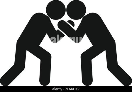 Griechisch-römische Wrestling-Ikone, einfacher Stil Stock Vektor