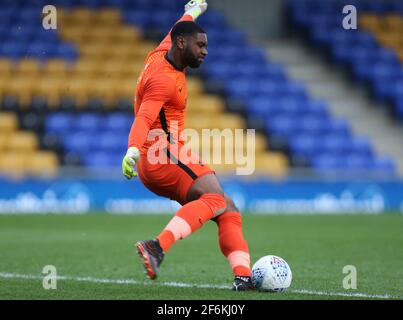 WIMBLEDON ENGLAND - 31. MÄRZ: Thimothee Lo-Tutala von Tottenham Hotspur unter 18 Jahren während des FA Youth Cup vierte Runde richtig zwischen AFC Wimbledon und T Stockfoto