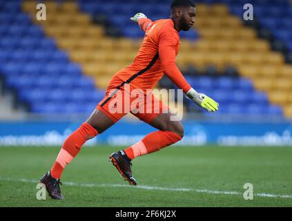 WIMBLEDON ENGLAND - 31. MÄRZ: Thimothee Lo-Tutala von Tottenham Hotspur unter 18 Jahren während des FA Youth Cup vierte Runde richtig zwischen AFC Wimbledon und T Stockfoto