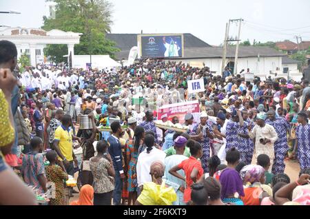 Veranstaltungsort Des Olojo-Festivals, Ile-Ife, Osun State, Nigeria. Stockfoto