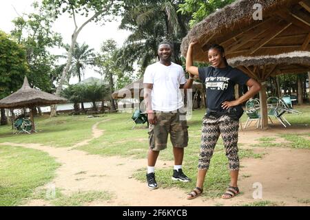 Touristen in Ooni of Ife's Grand Resorts and Leisure, Osun State, Nigeria. Stockfoto