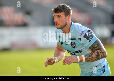 St. Helens, England - 1. April 2021 - Jay Pitts von Wakefield Trinity während der Rugby League Betfred Super League Round 2 Wigan Warriors vs Wakefield Trinity im Totally Wicked Stadium, St. Helens, Großbritannien Dean Williams/Alamy Live News Stockfoto