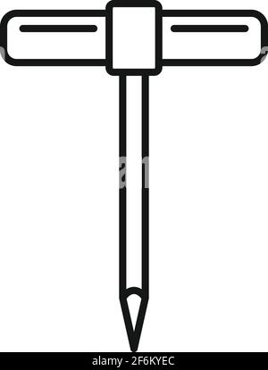 Tischler Awl Symbol, Umriss Stil Stock Vektor