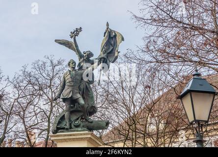 Denkmal des Indipendenzkrieges 1848-49 von Gyorgy Zala Disz ter Castle Bezirk gemacht. Ungarn. Budapest Stockfoto