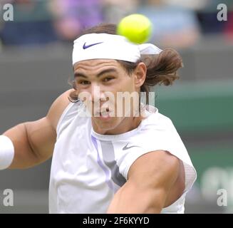 WIMBLEDON 2007 7. TAG 2/7/07. R.NADEL WÄHREND SEINES SPIELS MIT R.SODERLING BILD DAVID ASHDOWN Stockfoto