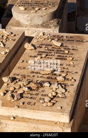 Israel, Jerusalem, jüdische Gaves am Berg Olive. Stockfoto