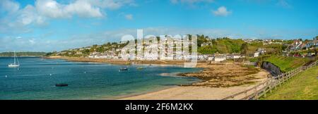 Panorama der Küste bei St. Mawes, Cornwall, England, Großbritannien Stockfoto