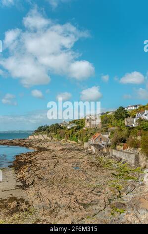 Malerische Küste des Dorfes St.Mawes auf der Halbinsel Roseland, Cornwall, England, Großbritannien Stockfoto