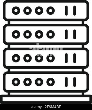 Server-Rack-Symbol, Gliederungsstil Stock Vektor