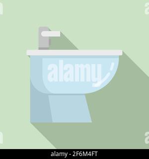 Bidet im Bad, flacher Stil Stock Vektor