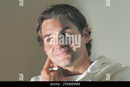 RODGER FEDERER HEUTE IN WIMBLEDON 21/6/07. DER ROYAL HUNT CUP. BILD DAVID ASHDOWN Stockfoto