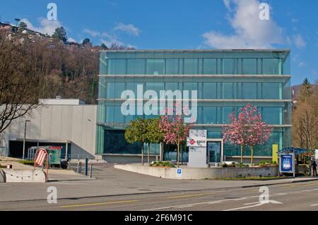 Lugano, Tessin, Schweiz - 21. März 2021 : Blick auf das nationale Schweizer Supercomputing-Zentrum in Lugano, Schweiz. Das Zentrum wird von geführt Stockfoto