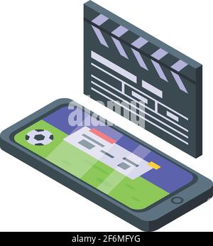 TV-Symbol des Telefons. Isometrie des Telefon-tv-Vektor-Symbols für das Web-Design auf weißem Hintergrund isoliert Stock Vektor