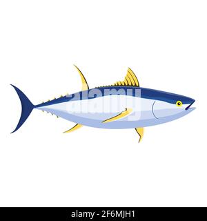 Vektor-Illustration von Thunfisch Symbol, Symbol. Vorlage für das Angellogo. Seefisch Stock Vektor