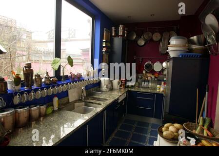 Zandra Rhodes in ihrem Zuhause im Süden Londons.pic David Sandison 23/1/2006 Stockfoto