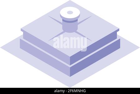Quadratisches Schachtsymbol. Isometrisches Symbol für quadratische Mannlochvektoren für Webdesign isoliert auf weißem Hintergrund Stock Vektor