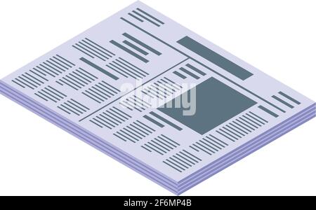Moderne Zeitungsikone. Isometrisches Vektor-Symbol der modernen Zeitung für Web-Design isoliert auf weißem Hintergrund Stock Vektor