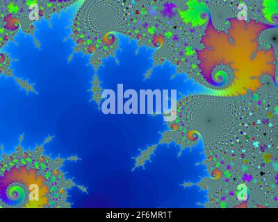 Schöner Zoom in die unendliche mathematischer mandelbrot-Menge fraktal Stockfoto