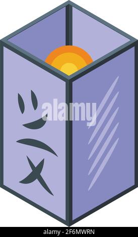 Symbol für die schwimmende thailändische Laterne. Isometrisches Vektor-Symbol für Thai-Laterne für Web-Design isoliert auf weißem Hintergrund Stock Vektor