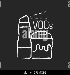 Haushaltsartikel Kreideweiß-Symbol auf schwarzem Hintergrund Stock Vektor