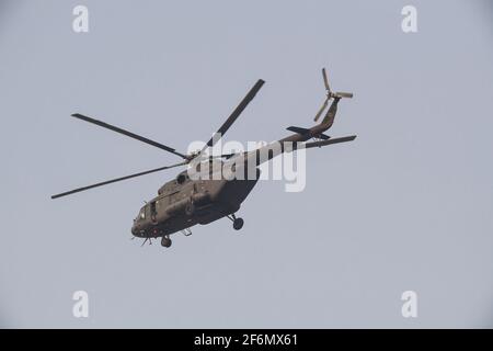 Hubschrauberlandeplatz der Royal Thai Army Mi 17. Der Mil Mi-17 ist ein derzeitiger russischer Militärhubschrauber, der in zwei Werken in Kazan und Ulan-Ude in Produktion ist. Stockfoto