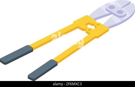 Symbol für die Schneide-Zange. Isometrisches Vektor-Symbol für die Bearbeitung von Zangen auf weißem Hintergrund Stock Vektor