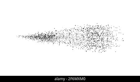 Wasserstrahl Nebeleffekt . Vektorgrafik isoliert auf Weiß. Realistischer Spray Lufterfrischer, Dusche. Nebel- oder Nebelpartikel strömen. Stock Vektor