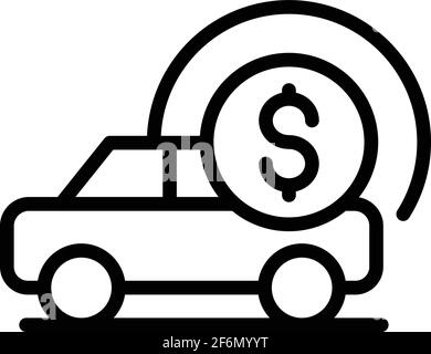 Symbol für den Automarkt. Outline Car Markt Vektor-Symbol für Web-Design isoliert auf weißem Hintergrund Stock Vektor
