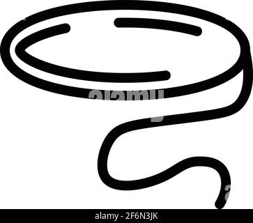 Symbol für das Lasso mit Kordel. Umriss Kordel Lasso Vektor-Symbol für Web-Design isoliert auf weißem Hintergrund Stock Vektor