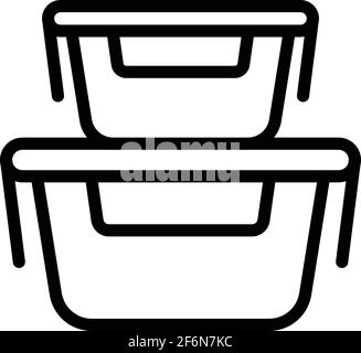 Symbol „Behälter für Mahlzeit“. Vektorsymbol für Container-Menüs für Webdesign isoliert auf weißem Hintergrund Stock Vektor