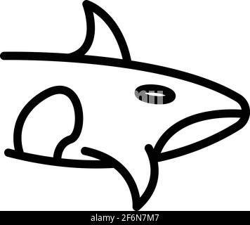 Symbol für Orca-Killerwale. Skizzieren Orca Killer Wal Vektor-Symbol für Web-Design isoliert auf weißem Hintergrund Stock Vektor